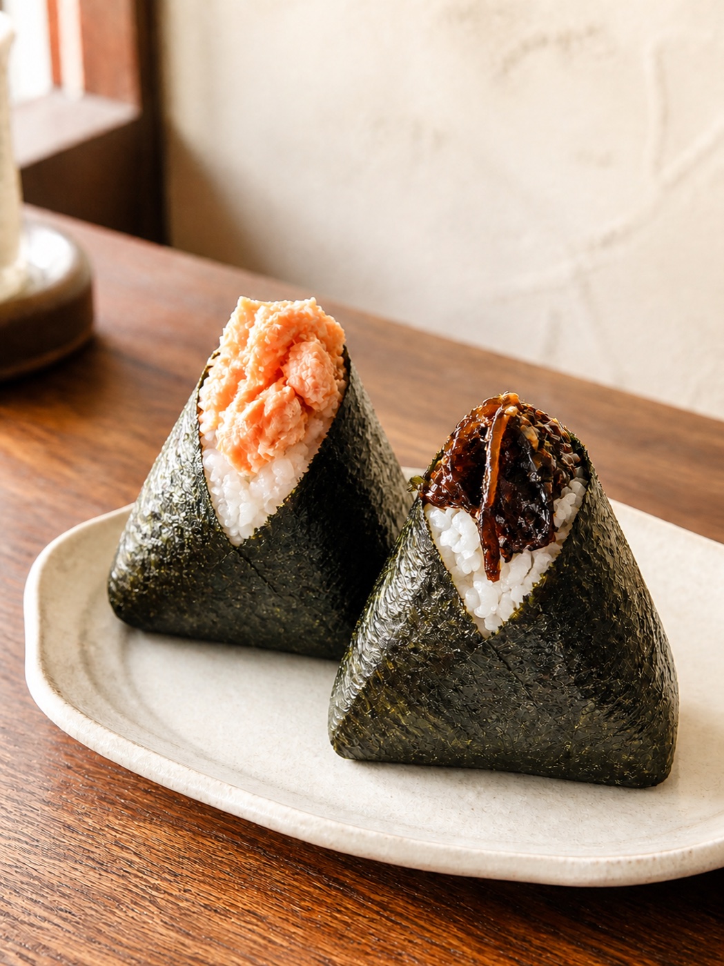 鮭と昆布の具が上からたっぷり見えるウロコのごちそうおにぎり